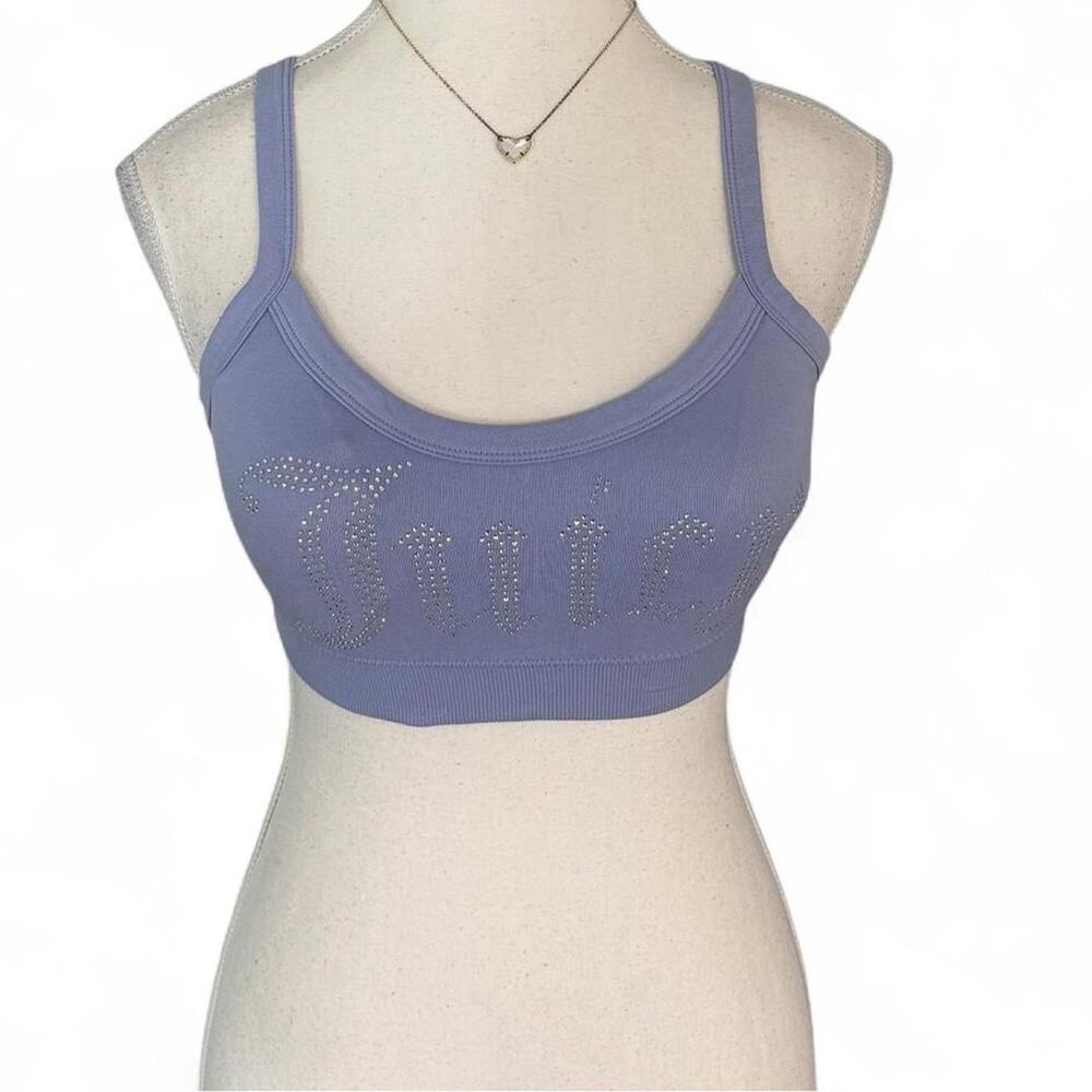 Juicy Couture purple rhinestone logo 2000s Activewear sports bra size M couture